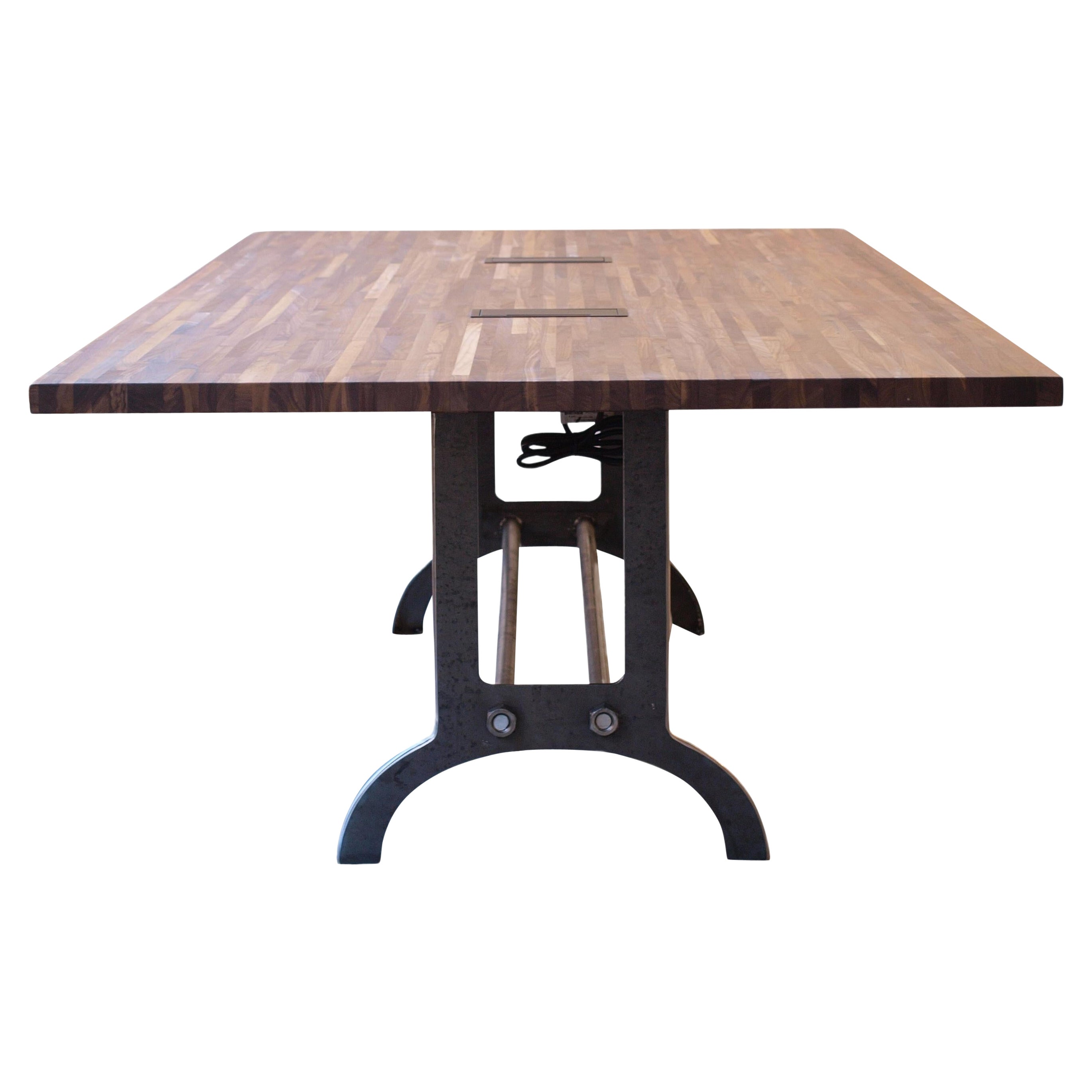 10 foot Industrial Beech Wood conference table For Sale