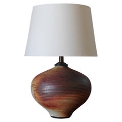 Used Chic signed ceramic Lamp in the manners of Otto and Vivika Heino