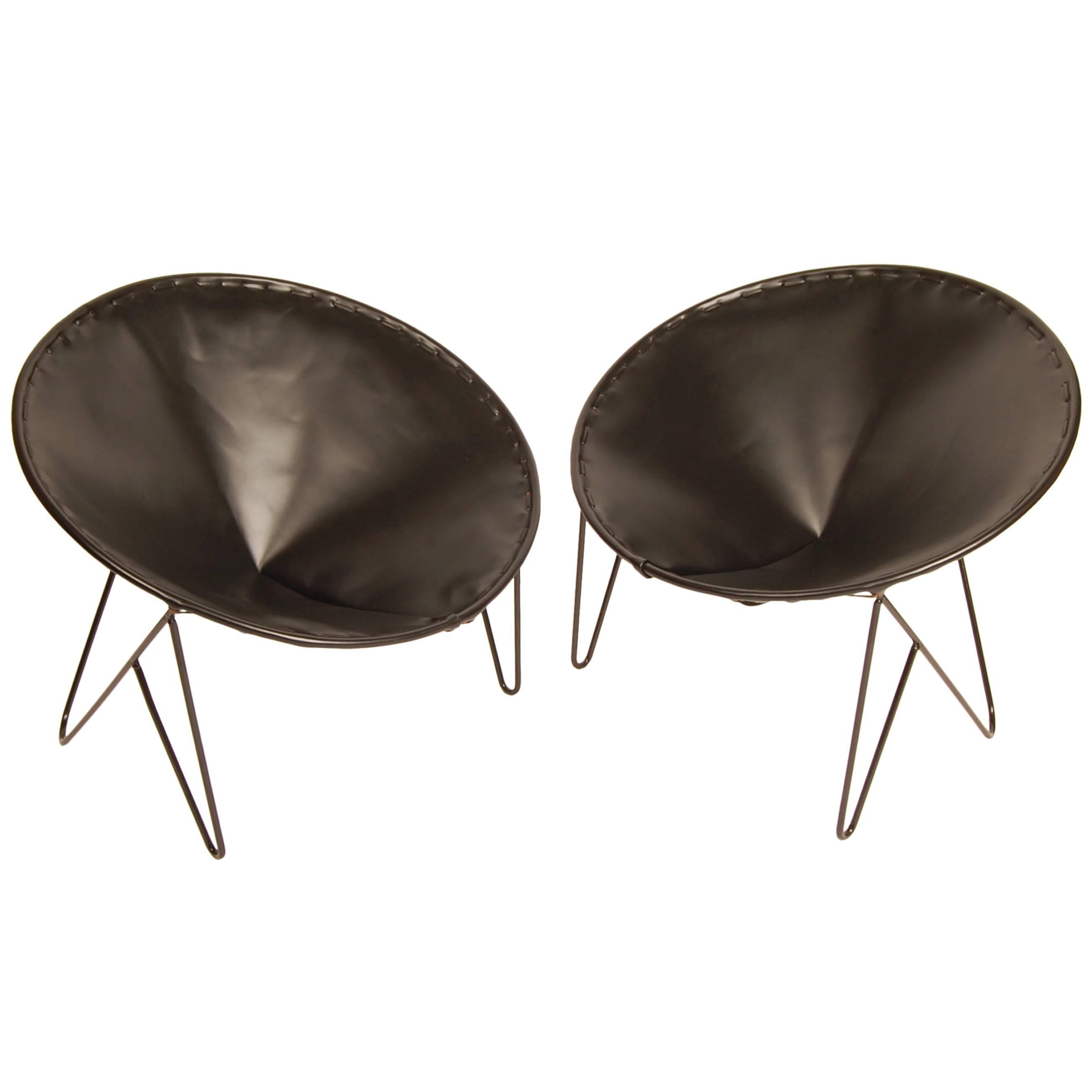 1950s California Iron Fortune Cookie Chairs
