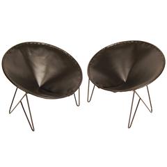 1950s California Iron Fortune Cookie Chairs