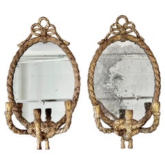 Antique Stunning Pair of 19th Century English Rope Twist Mirrors by C. Nosoti