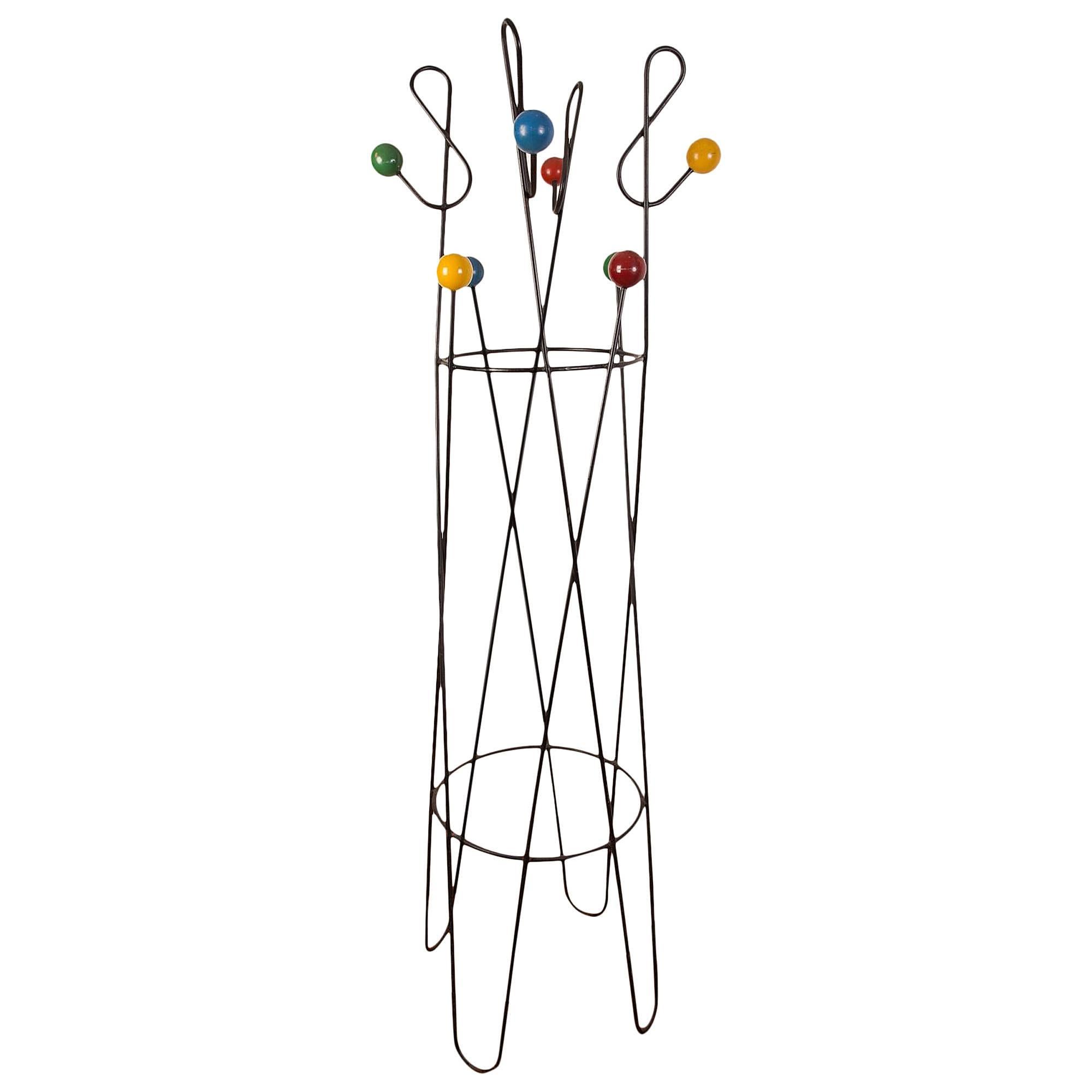 Roger Feraud French Iron Coat Stand For Sale