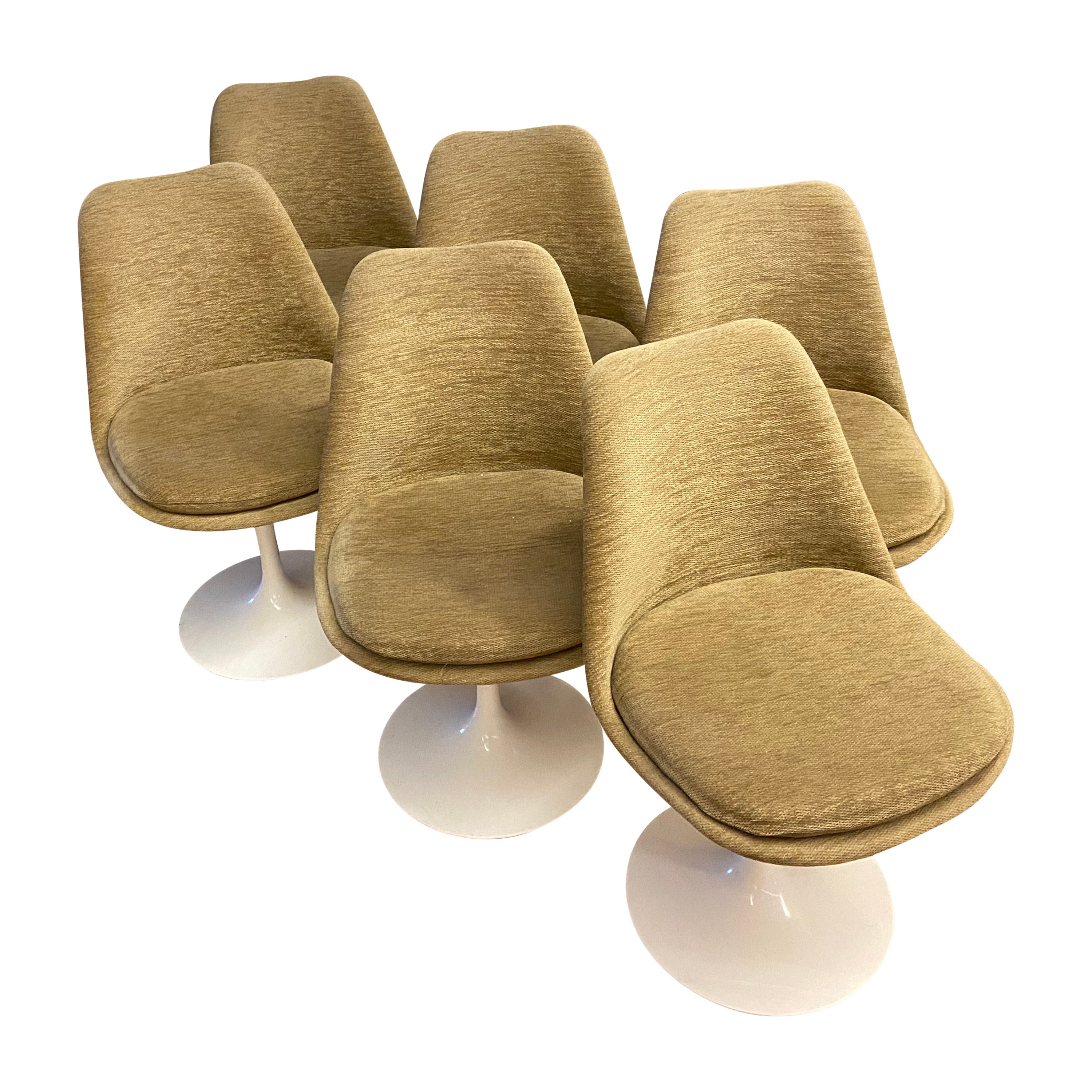 Set of white and green  6 "Tulip" chairs, Eero Saarinen, s. XX  Finland For Sale