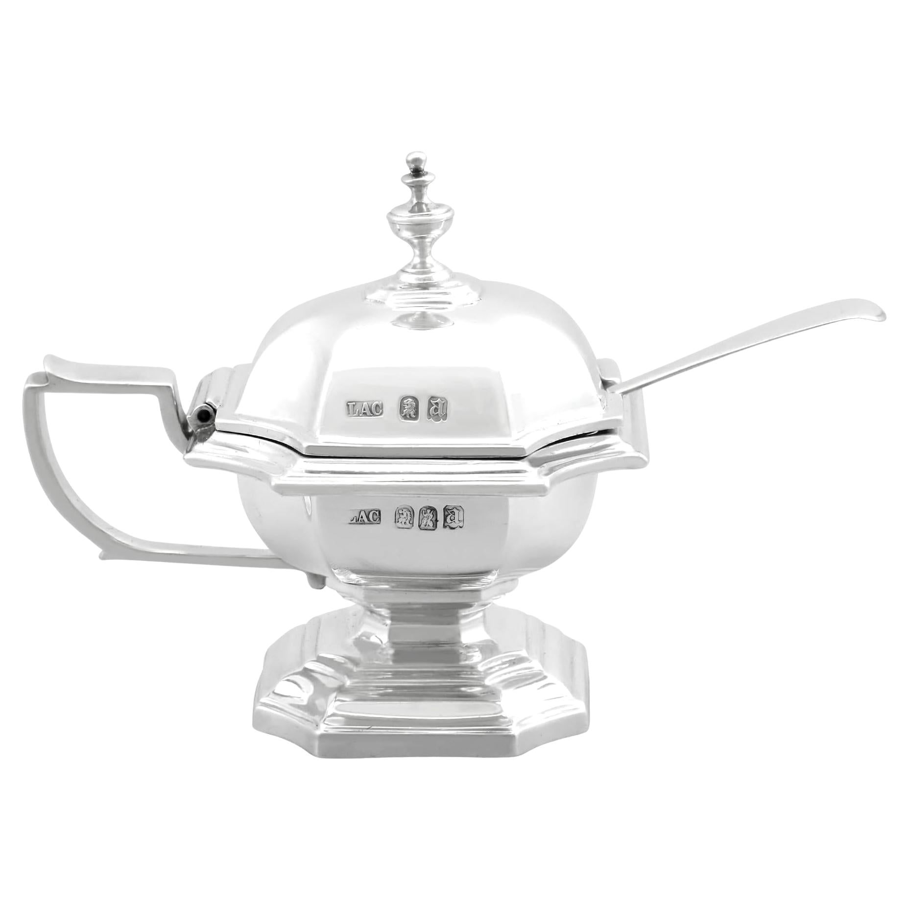 Antique Britannia Standard Silver Mustard Pot