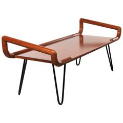 Midcentury Table or Bench with Hairpin Legs