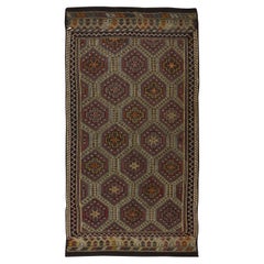 5.5x10.3 ft Vintage Anatolian Jajim Kilim, Handmade Embroidered Rug, 100% Wool