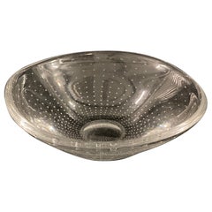 Used A 1950s Swedish clear glass with air bubbles bowl by Vicke Lindstrand for Kosta