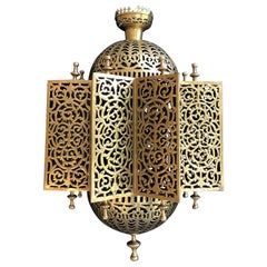 Antique Exceptional Oriental Brass Lantern