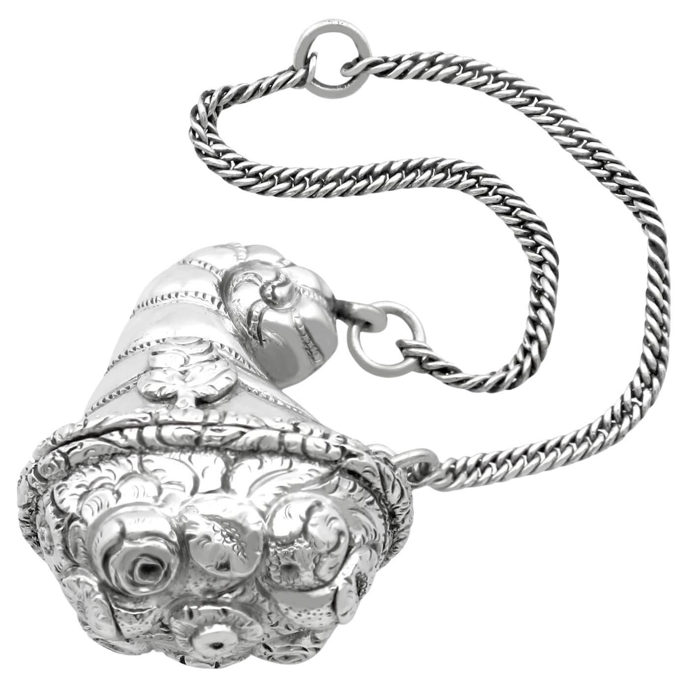 Antigua vinagrera de plata de ley