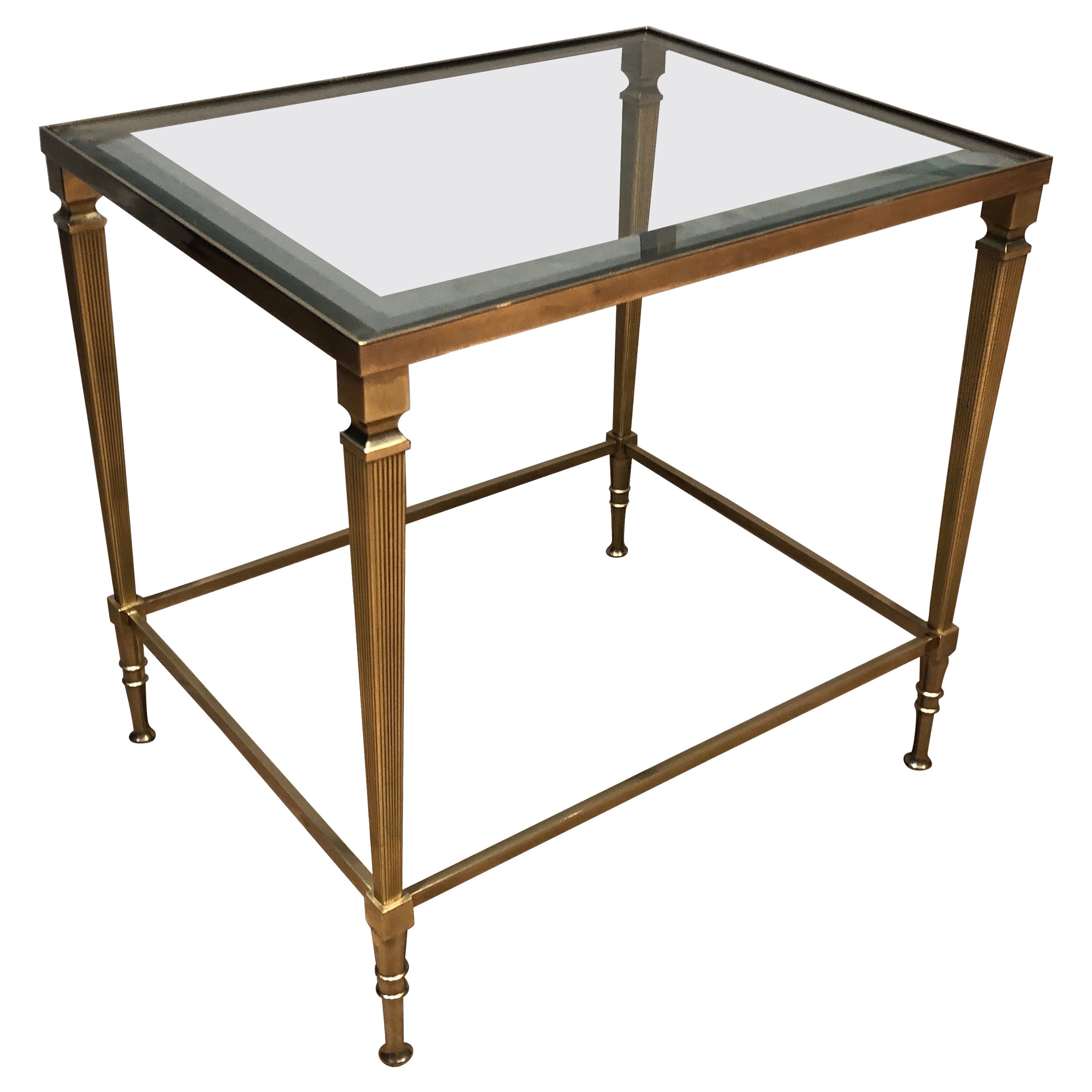 Neoclassical Style Brass Side Table by Maison Jansen For Sale