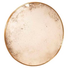 Miroir rond convexe Diamètre 93 cm Cadre en laiton