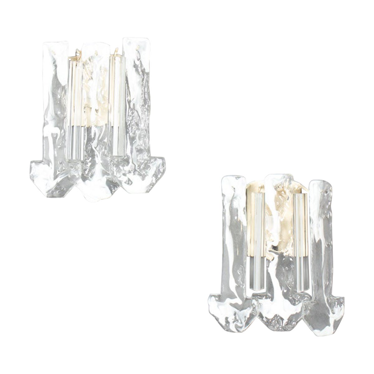Set of 2 wall lights in Murano glass 1960 For Sale