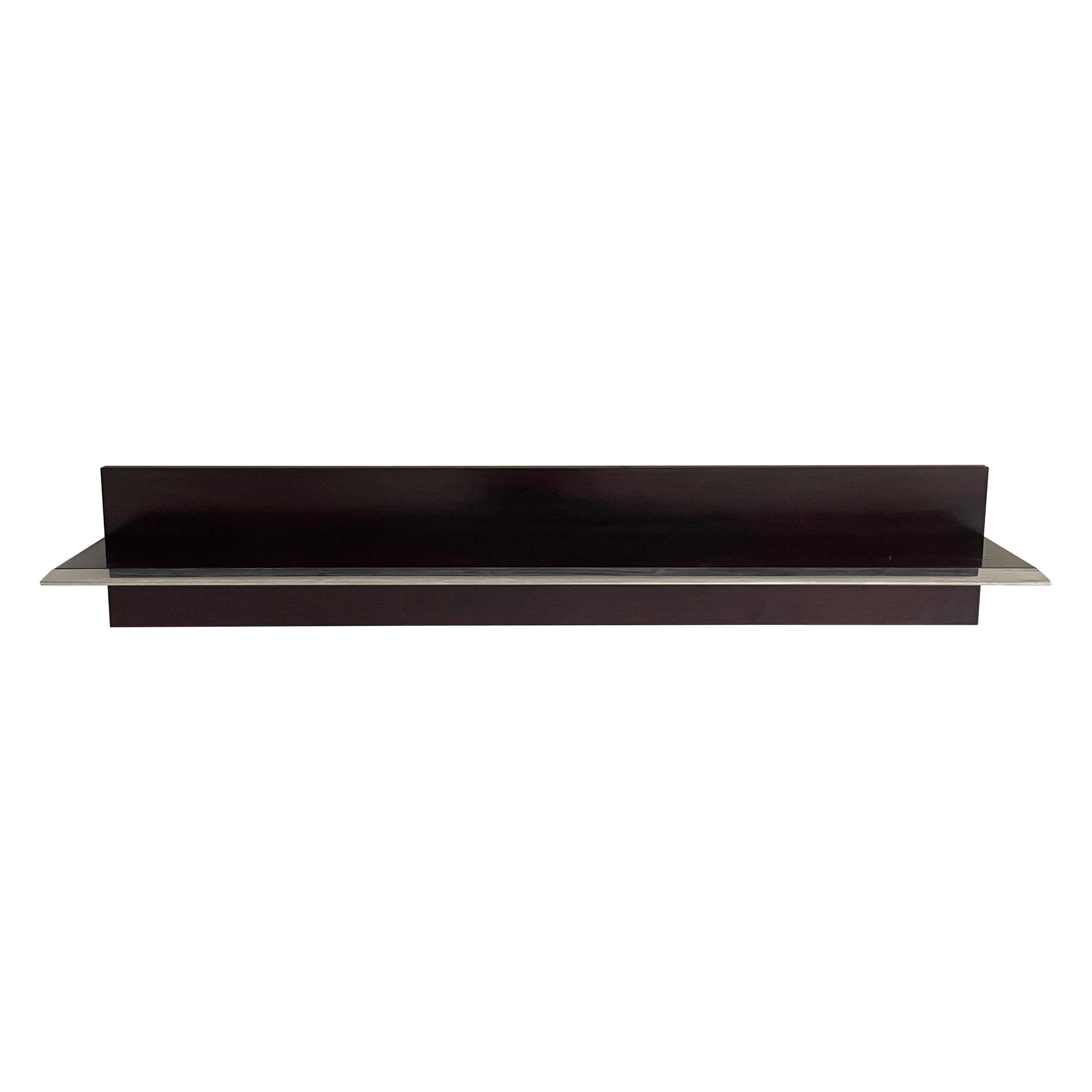 Mid-century Modern Rosewood Large Shelf Steel Cover by Saporiti, 1960s, Italy For Sale