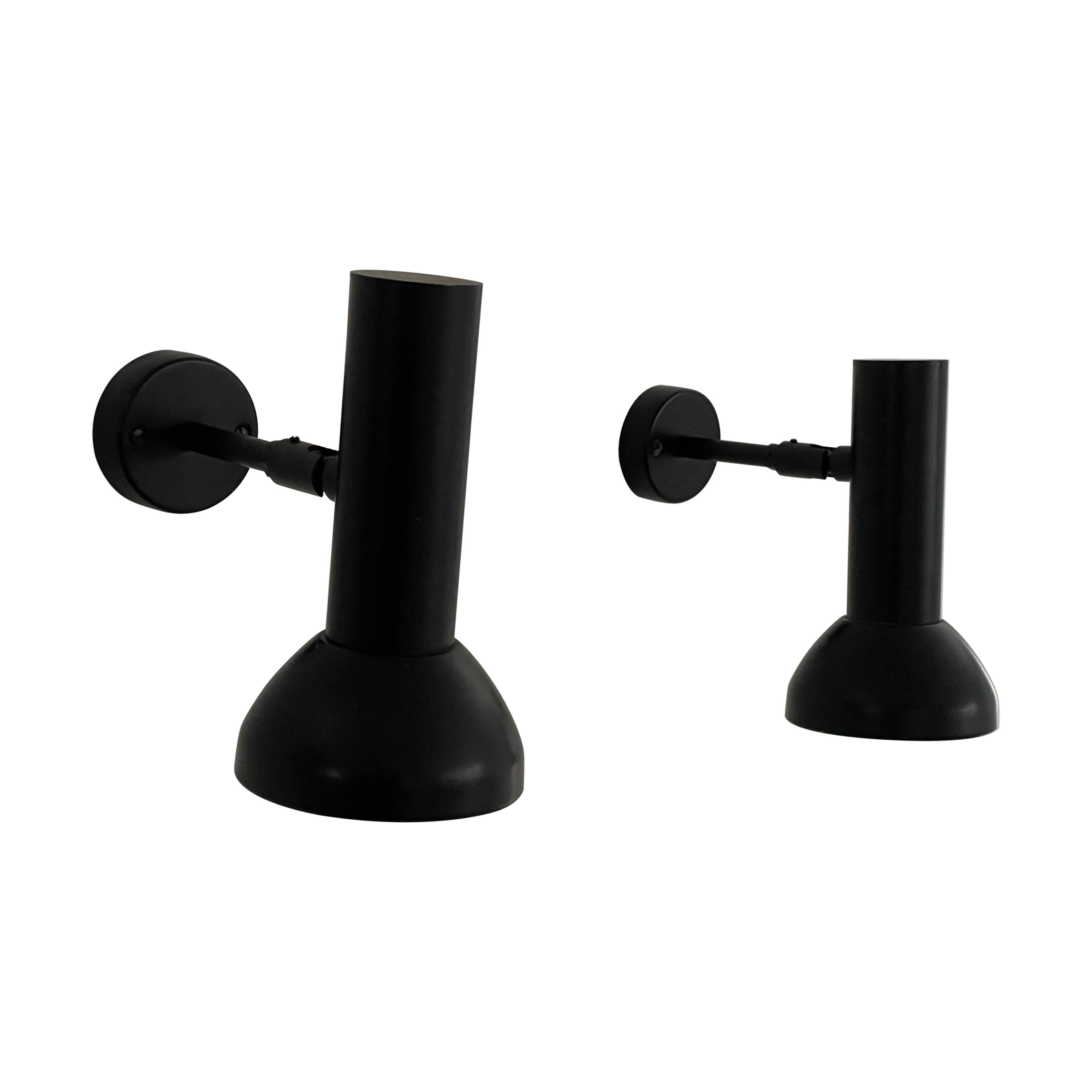 Mid-century Modern Black Pair of Sconces by Cosack Leuchten, 1960s, Germany For Sale