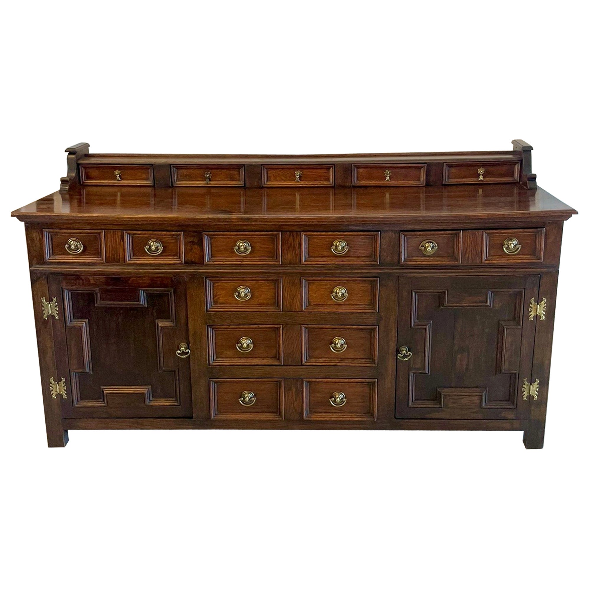 Antique Victorian Quality Oak Dresser Base For Sale