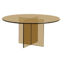 Table basse en verre bronze, fabriquée en Italie