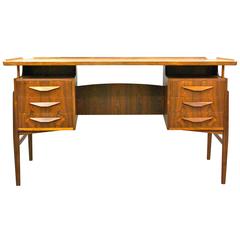 Danish Rosewood Curved Desk by Svend Aage Madsen