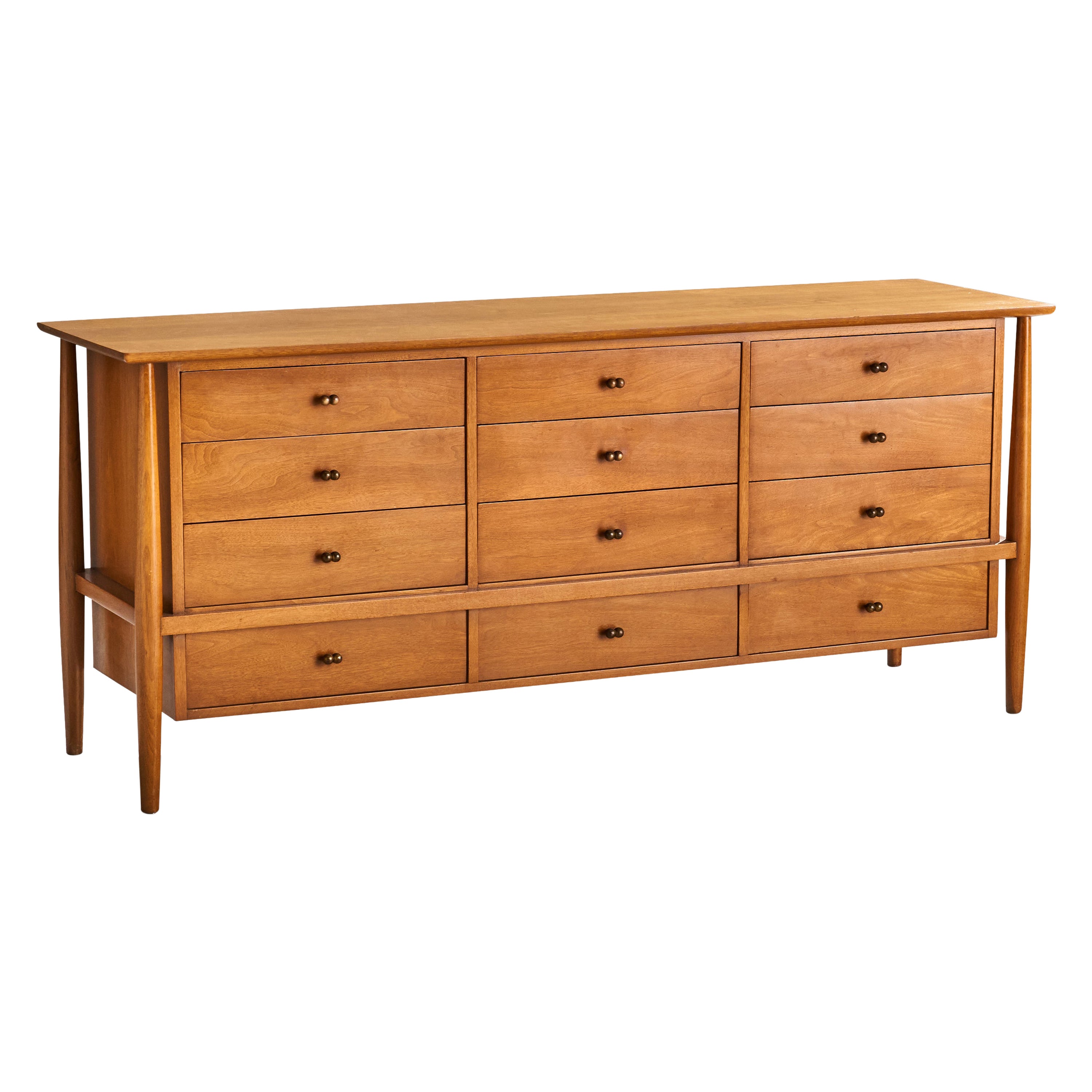 Mount Airy, Dresser, Walnut, Brass, USA, 1950s For Sale
