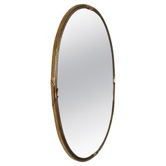 Exquisite 1950s Italian Brass Mirror in the Style of Gio Ponti