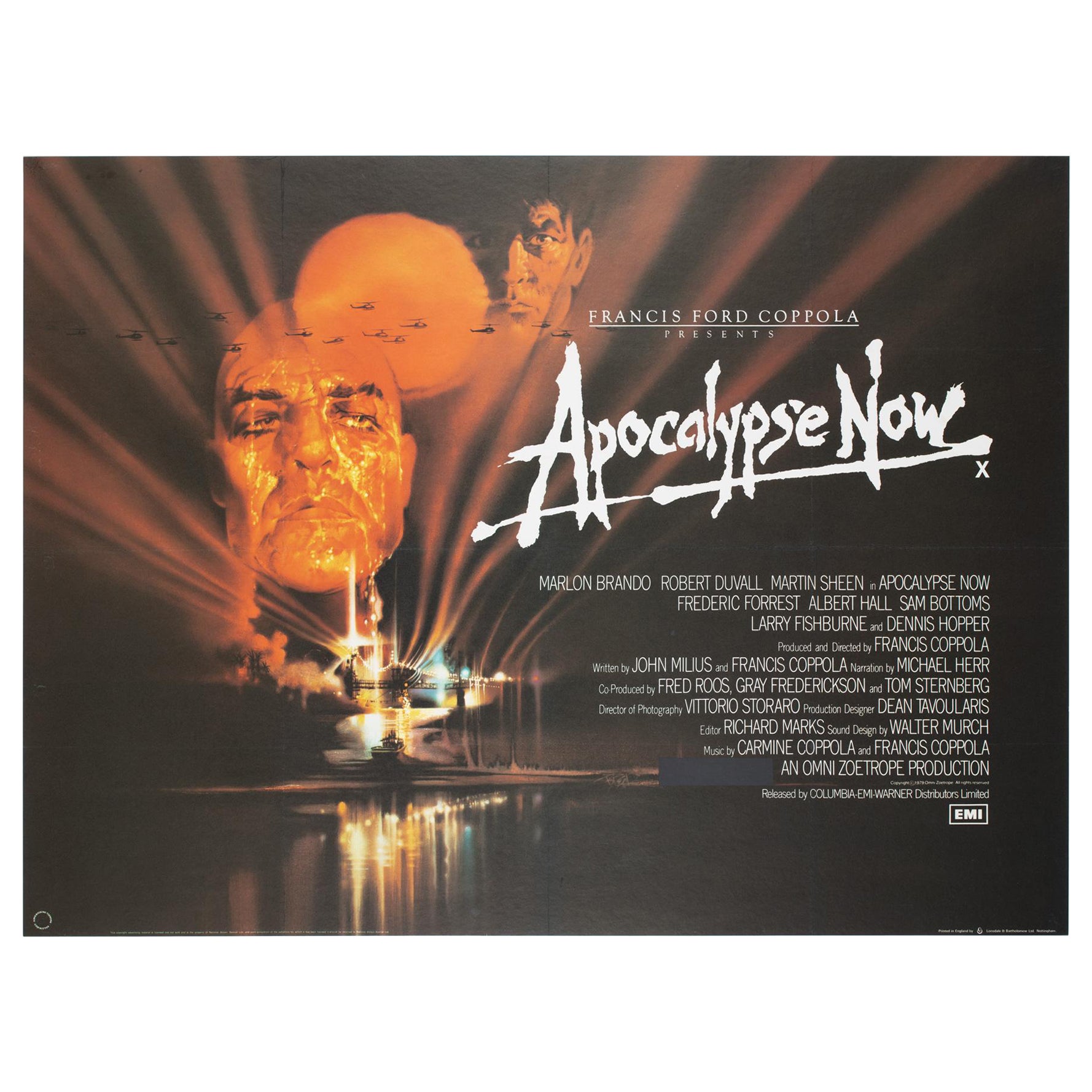 Apocalypse Now 1979 UK Quad Film Poster, Bob Peak For Sale