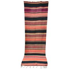 Colorful Vintage Striped Kilim Runner