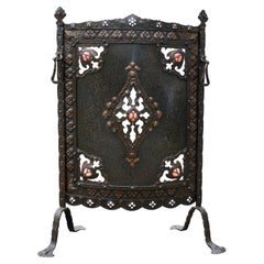 Used Arts and Crafts Wrought Iron Fireplace Screen