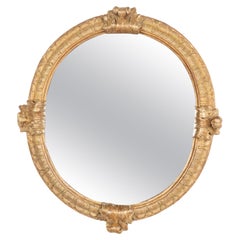 Antiker ovaler vergoldeter Spiegel, Schweden um 1820-40
