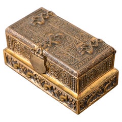 Antique Tiffany Studios New York Venetian Bronze Stamp Box
