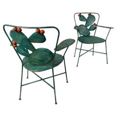 Vintage Prickly Pear Garden Chairs