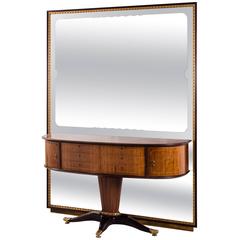 Beautiful Console with Mirror in the style of Paolo Buffa, 1950s
