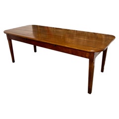 Table de ferme française en bois de cerisier 8 places