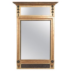 Antique Gold Gilt Trumeau Mirror, Sweden circa 1820-40