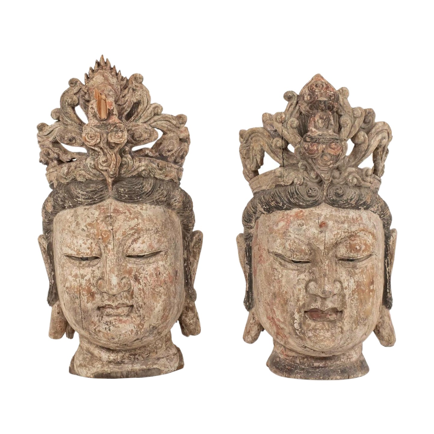 Pair Guanyin Bodhisattva Heads