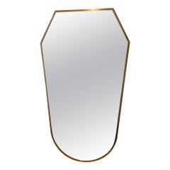 Vintage Mid-Century Hollywood Regency Italian Brass Framed Mirror, 1950s