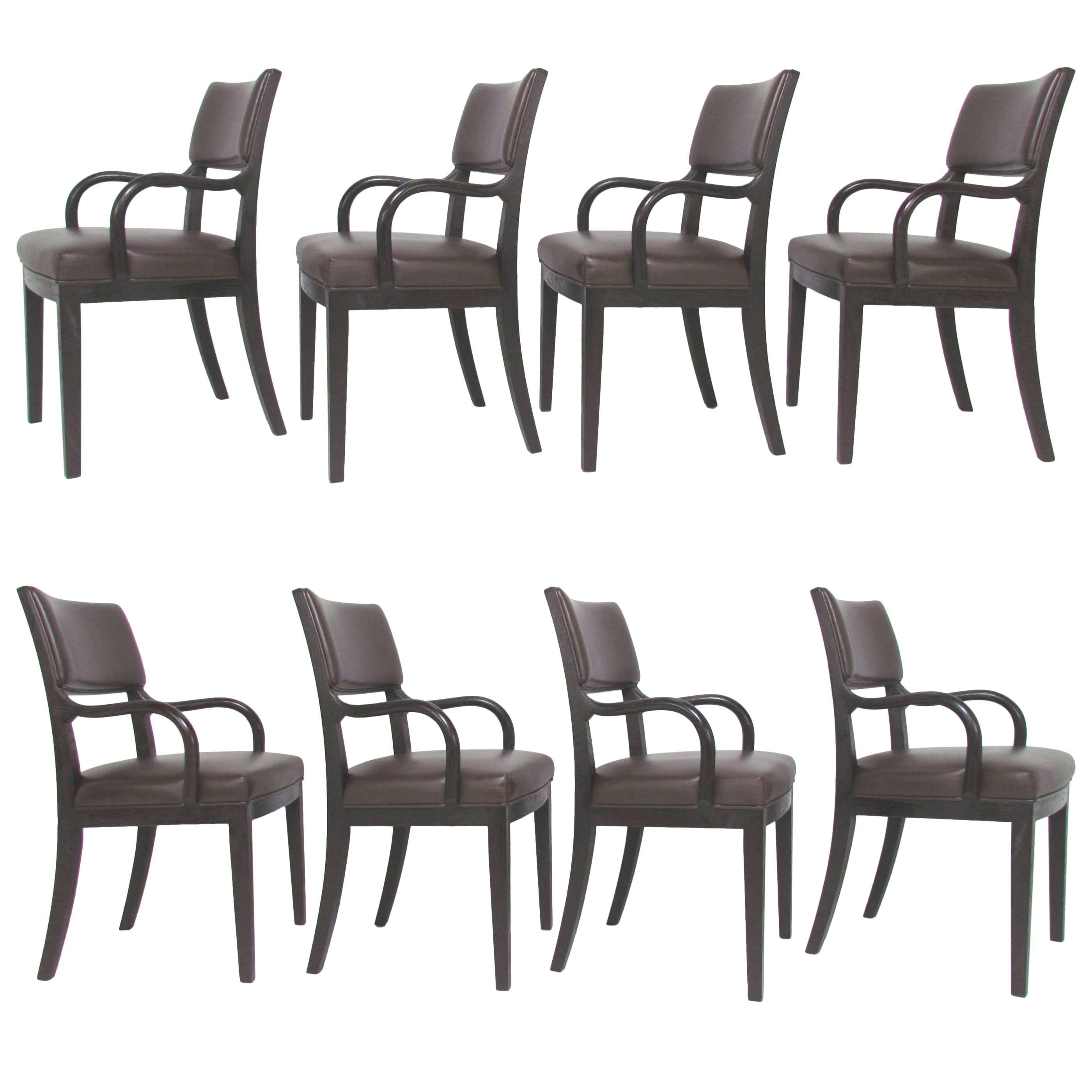 Set of Eight Leather Dining Chairs by Antonio Citterio for B&B Italia