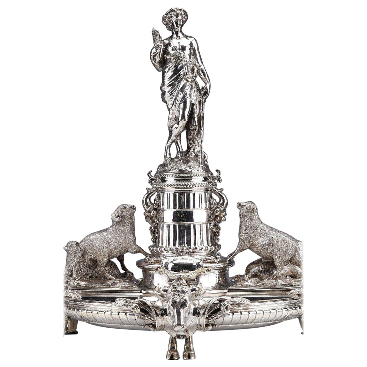 Christofle - Important Table Centerpiece In Sterling Silver Nineteenth For Sale