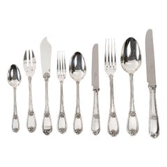 Retro Goldsmith Henin - Cutlery Set In Sterling Silver 120 Pieces - Minerva - XXth