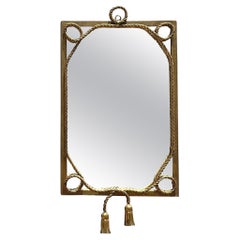 Vergoldeter Spiegel mit gedrehtem Seil und Quasten im Regency-Stil