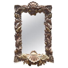 Vintage Carved Shells and Pearls Mirror