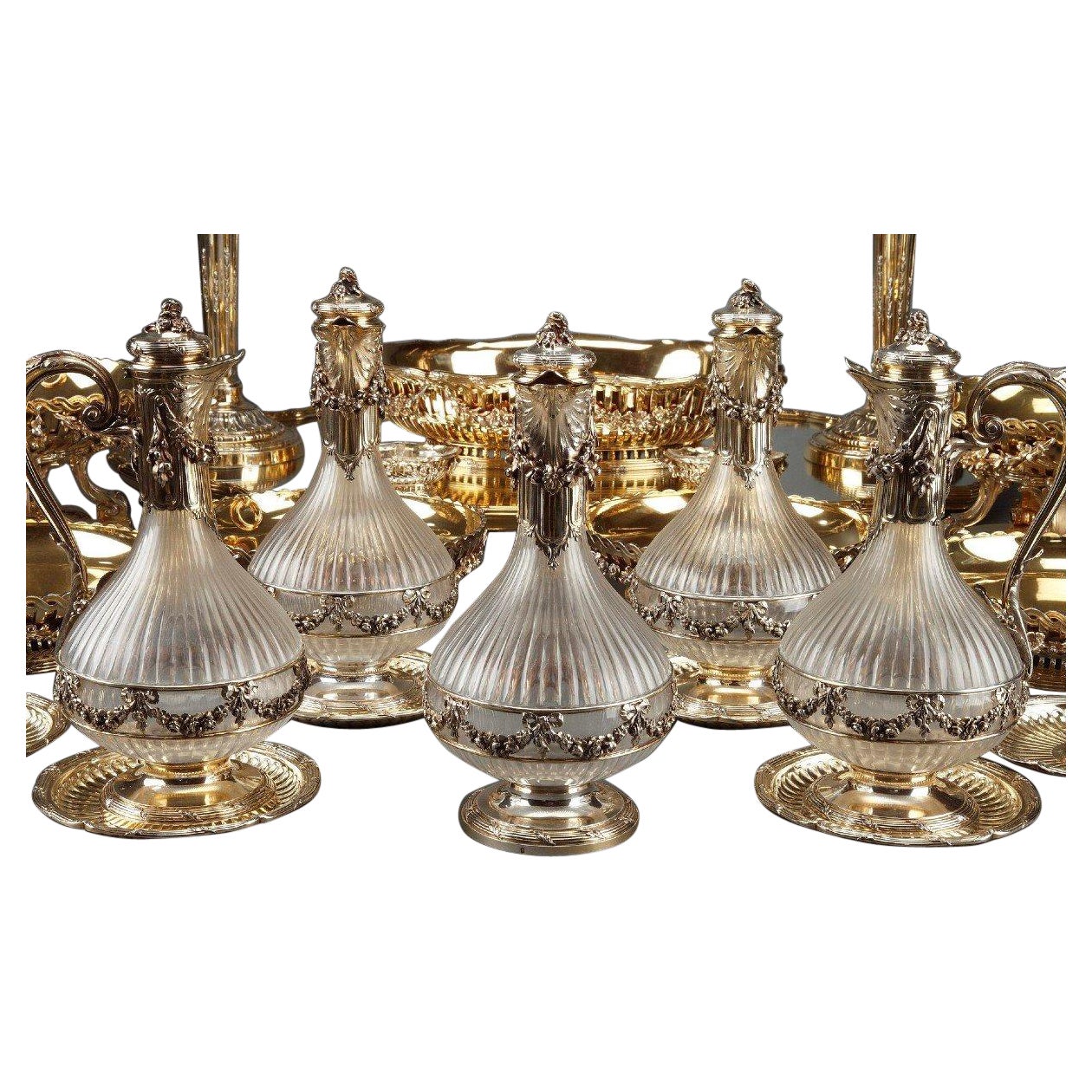 Goldsmith Boin Taburet - Set Of 19 Parts Decoration Of Table In Vermeil For Sale