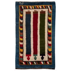 Vintage Mid-20th Century Moroccan Handmade Wool Rug