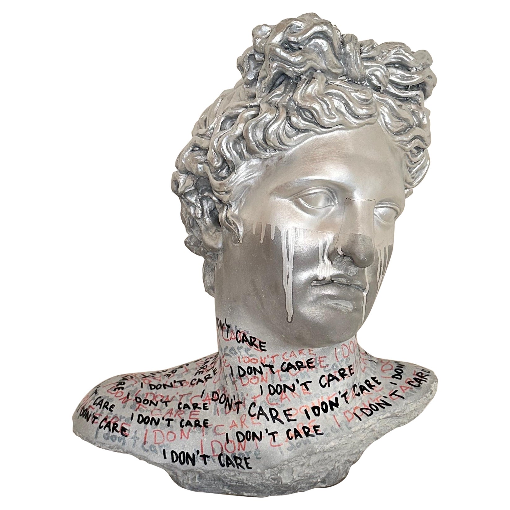 Busto Pop Art contemporaneo in cemento e vernice, Felix Bachmann 2024 in vendita
