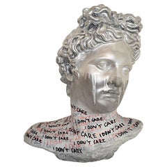 Busto de arte pop contemporáneo en hormigón y pintura, Felix Bachmann 2024