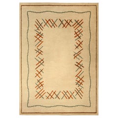 Used French Art Deco Hand Knotted Wool Rug