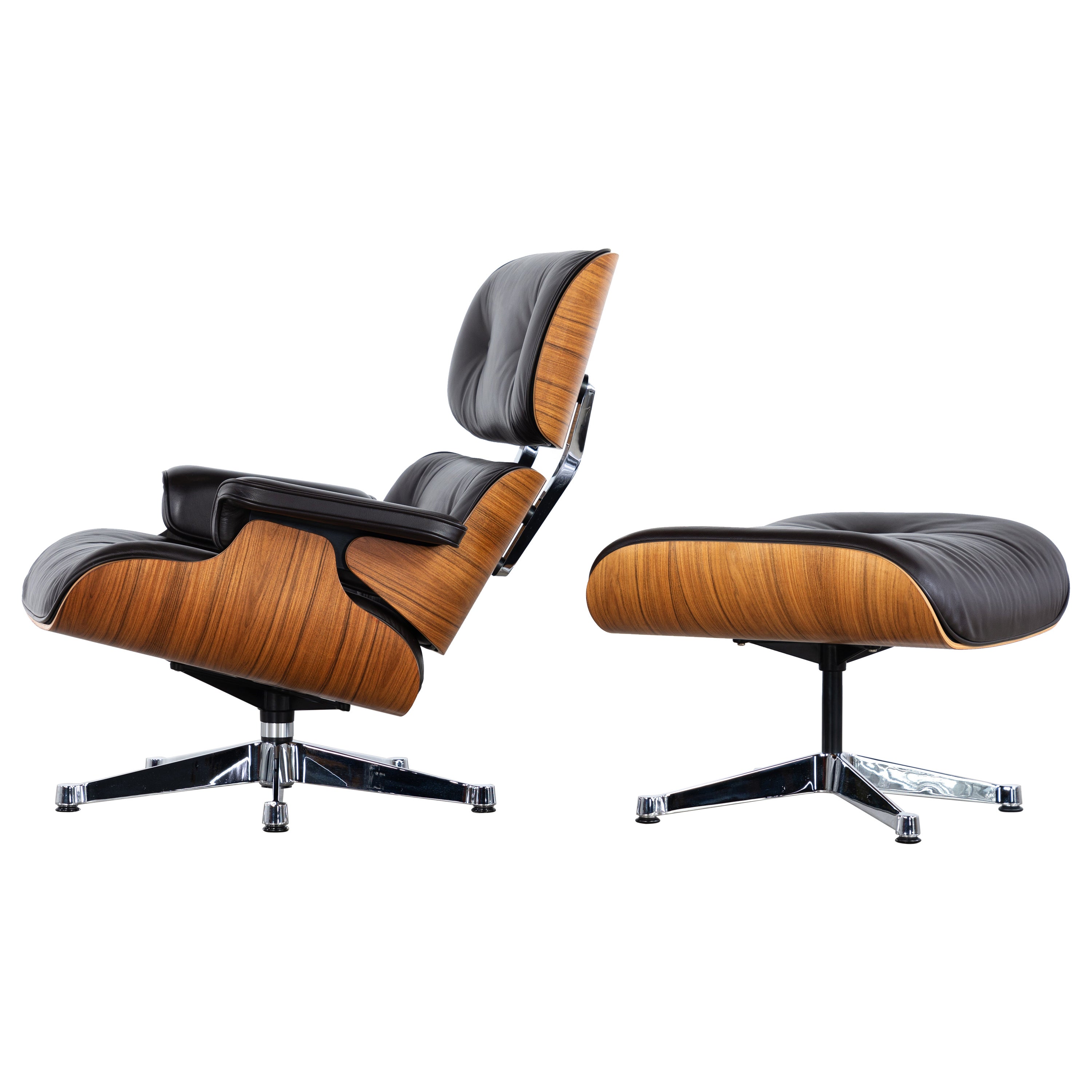 Charles Ray Eames Lounge Chair Ottoman Vitra certified Rosewood Chrome Leather