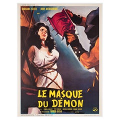 Vintage Black Sunday 1961 French Moyenne Film Poster