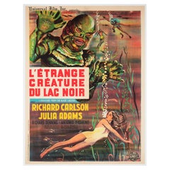 Vintage Creature From the Black Lagoon R1962 French Moyenne Film Poster