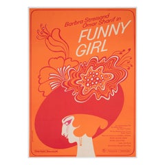 Vintage Funny Girl 1970 East German A1 Film Movie Poster, Roeder