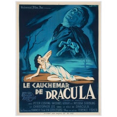 Vintage Horror of Dracula 1959 French Moyenne Film Poster, Guy Gerard Noel