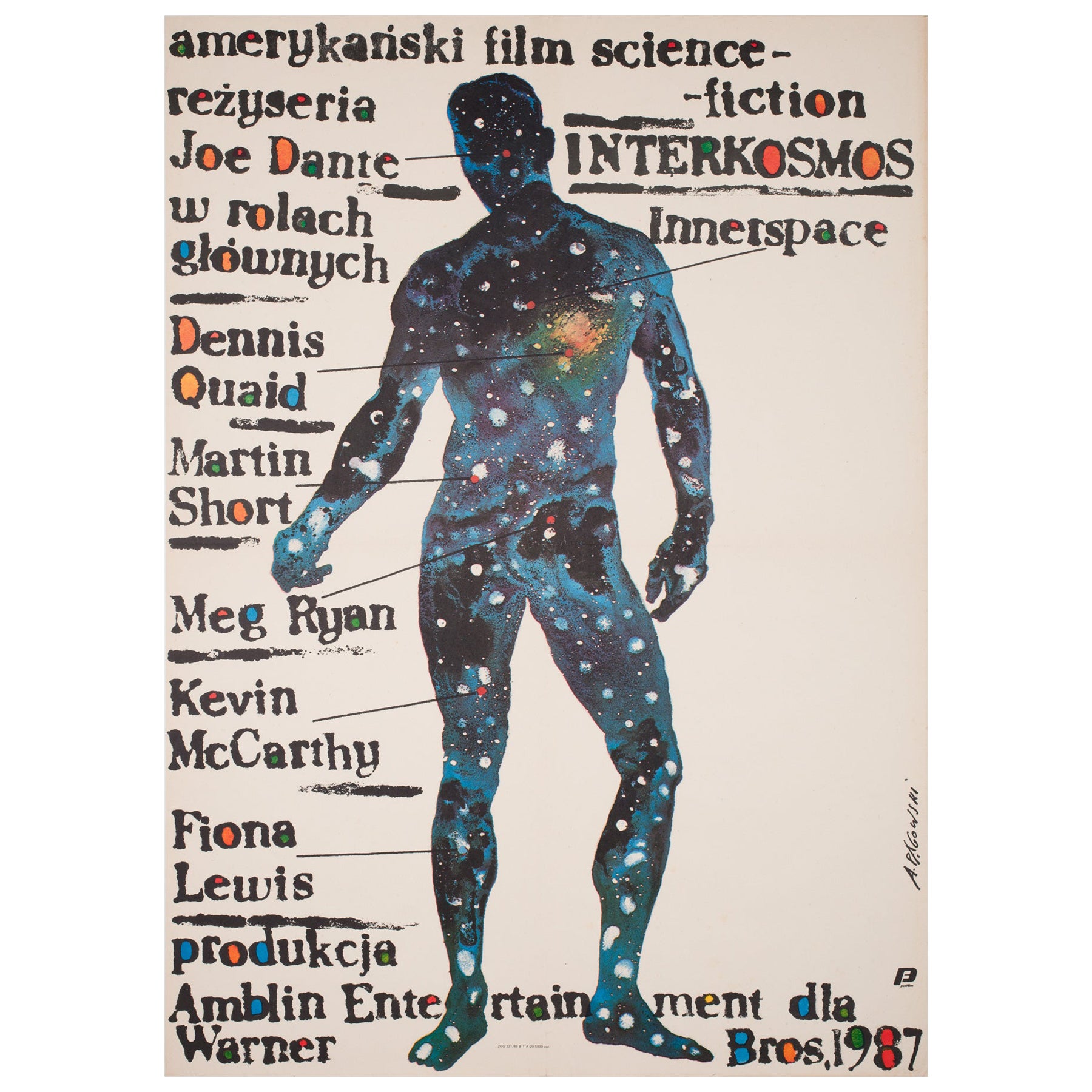 Innerspace 1989 Polish B1 Film Poster, Andrzej Pagowski For Sale